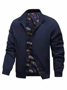 Men's Sporty Casual Fitted Jacket, Lightweight Outdoor Travel Trendy Versatile Coat, Perfect for Everyday Wear and Adventure Activities