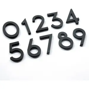 2 Inch Self-adhesive Mailbox Numbers, Modern Outdoor House Address Numbers for House Office Hotel Apartment Room, Easy to Install with Strong Adhesive Backing, 0-9 Digits (Black)