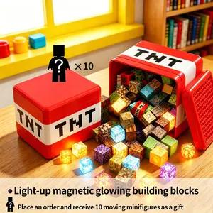3D Magnetic Building Blocks Set, Light Up Blocks, Stem Montessori Creative Toy, 200pcs/100pcs/150pcs, Ideal Birthday Gift for Kids Ages 3-8