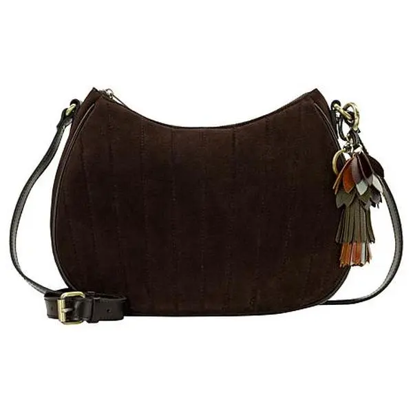 Patricia Nash Sascha Leather Hobo Bag with Flower Tassel