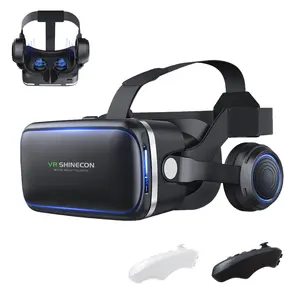 VR SHINECON Upgraded Wearable 4K 120Hz 3D VR Glasses, All-in-1 Smart Virtual Reality Headset for 4.7-7.2" Smartphones, Gaming & Movie Accessory for Immersive 3D Experience