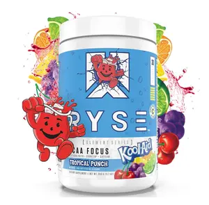 RYSE BCAA Focus Powder - Kool-Aid Tropical Punch - BCAA Supplement with Electrolytes, Natural Caffeine & Cognizin Supports for Hydration, Recovery, Energy, and Focus for Men & Women - 30 Servings