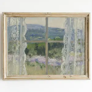 Country Summer Print Cottagecore Bedroom Decor Rustic Floral Landscape Painting Vintage Print Wall Art