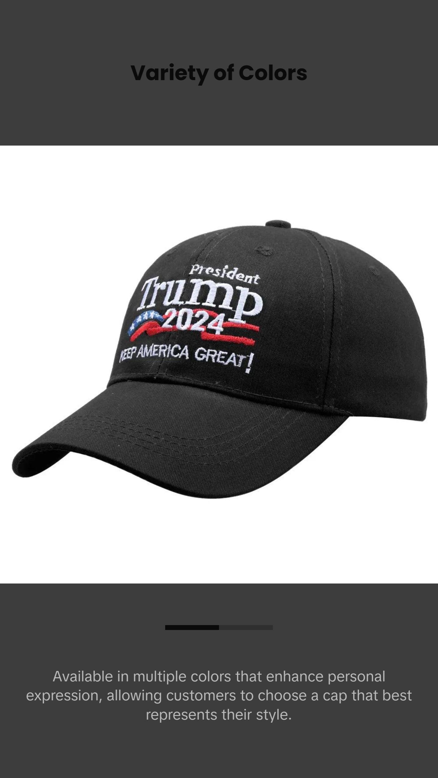 Keep America Great 2024 - Embroidered Trump Baseball Cap
