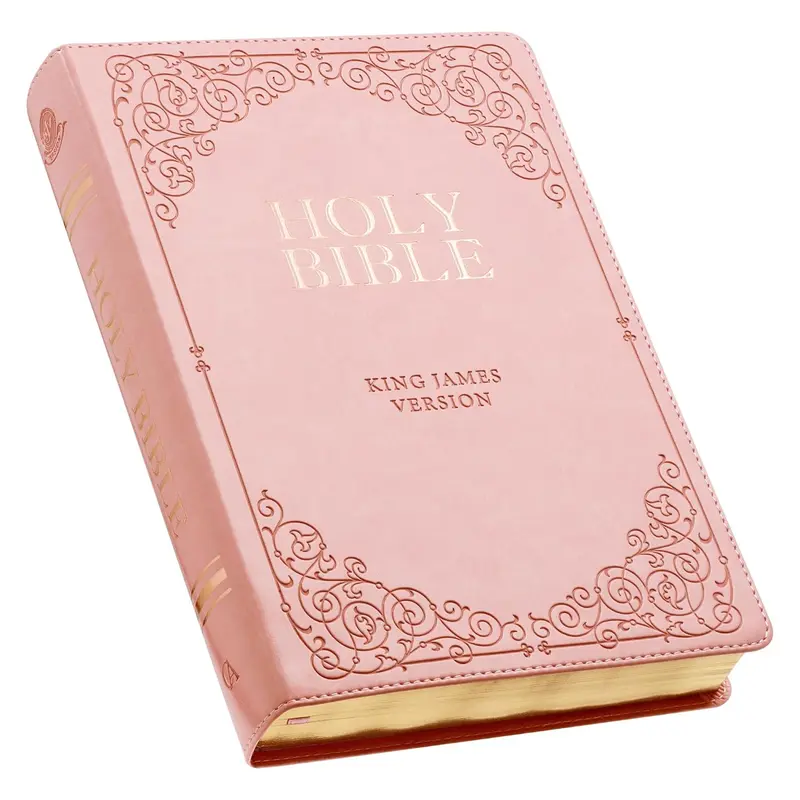 KJV Holy Bible, Giant Print Full-size Faux Leather Red Letter Edition - Thumb Index & Ribbon Marker, King James Version, Pink (KJV Full Size GP Editions) Imitation Leather – Large Print, March 1, 2020, Christian Bibles Books