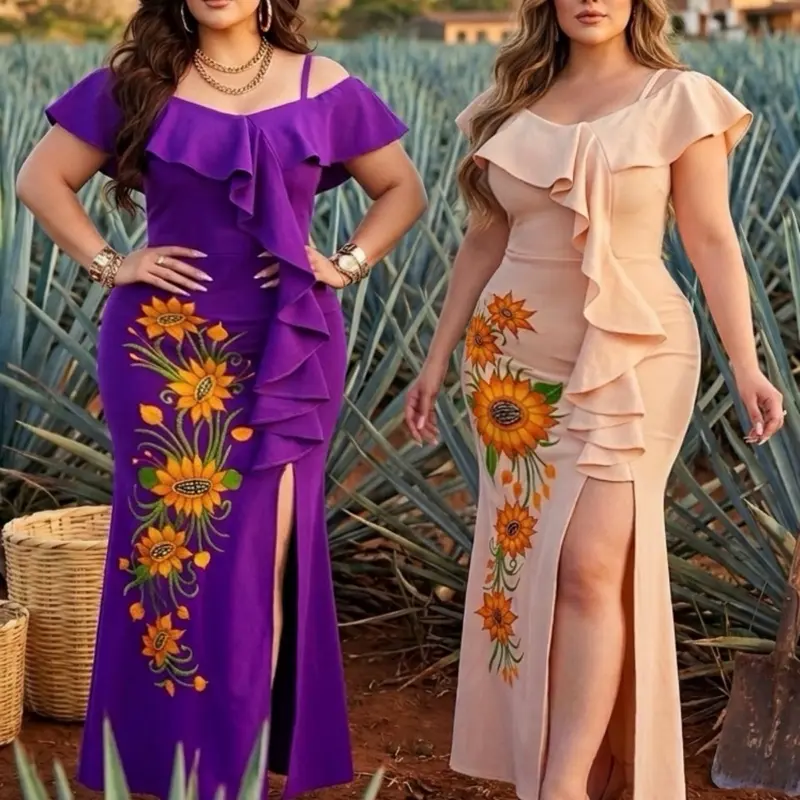 Vestido bordado de fiesta Agave