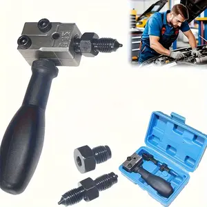 1 Set Universal Car Brake Line Flaring Tool Kit, Precision Automotive Brake Wire Crimping Tool, 3/16 Inch Double-Sided Flare Tool Set, 45-Degree Universal Vehicle Brake Repair Tools, Easy to Use, Auto Brake Line Expander for Professionals