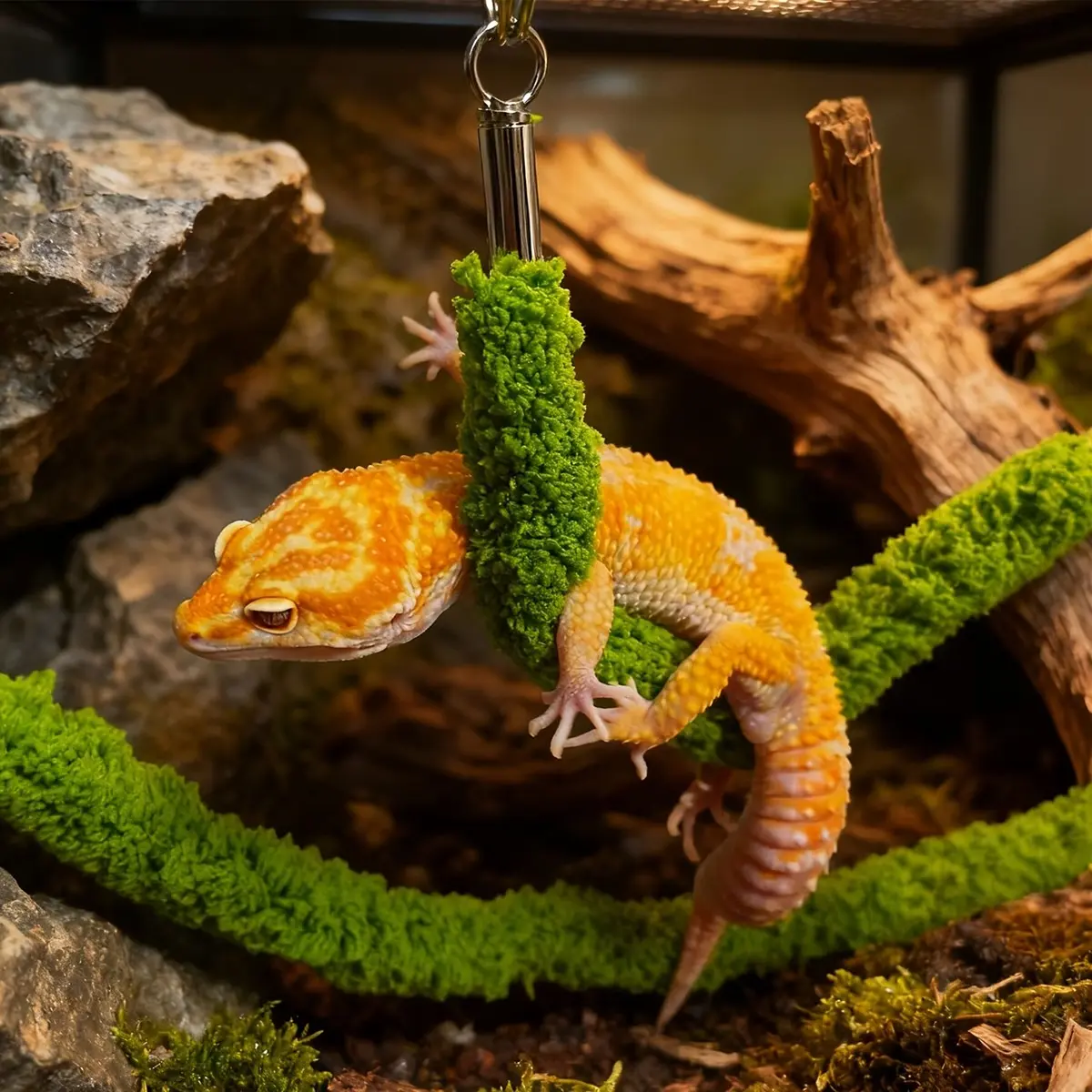 Pet Climbing Rope with Suction Cup, 25cm/35cm Artificial Vine, Ideal for Snakes, Lizards, Geckos, Pet Fence Decorative Cotton Vine