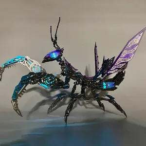 Metalkitor 3D Metal Puzzles for Adults, Giant Mantis Model Kit - Steampunk DIY Ornament - Assembly Jigsaw Crafts Brain Teaser - Perfect Room Decor and Gift Choice (1200+ PCS)