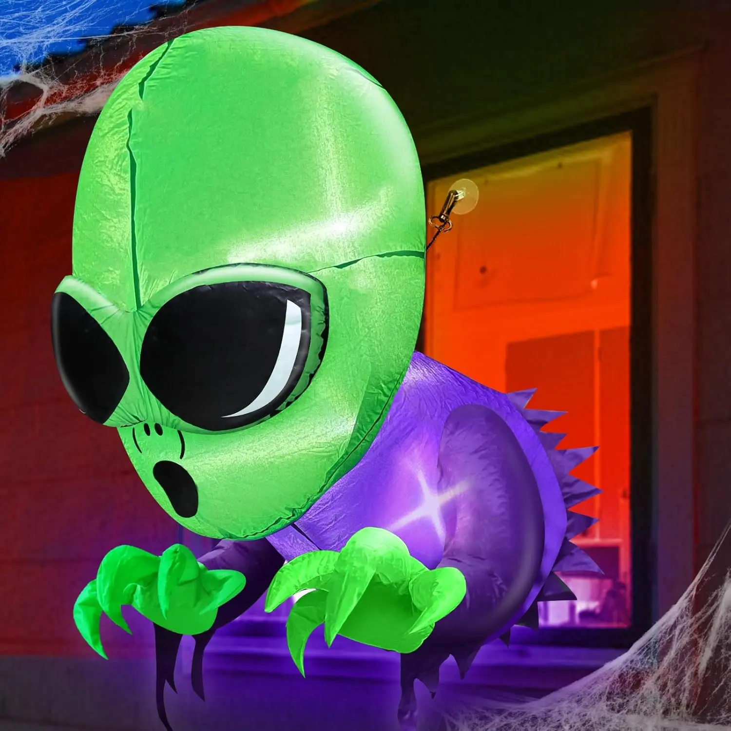 TURNMEON 4 Ft Halloween Inflatables Outdoor Decorations Alien Broke Out from Window with Built-in LED Blow Up Inflatable for Scary Halloween Decoration Party Home Indoor Outside Yard Garden Lawn Decorspooky season decor, spooky yard decor, halloween yard