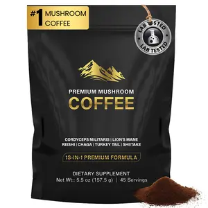 DLNIA Organic Mushroom Coffee with 12 Adaptogenic Mushrooms, Arabica Beans, Coconut Milk & MCT Oil | Instant Coffee with Cordyceps, Lion’s Mane & Turkey Tail for Enhanced Energy, Focus, Digestion, Immunity, Eye & Skin Health