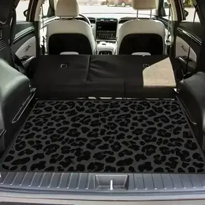 1PC Leopard Print Car Trunk Mat 29.5x39.4in, Felt Fabric, Easy Clean, Anti-Scratch Dustproof, Universal Fit, Stylish Car Accessory, Holiday Gift for All Cars, Leopard Print Design