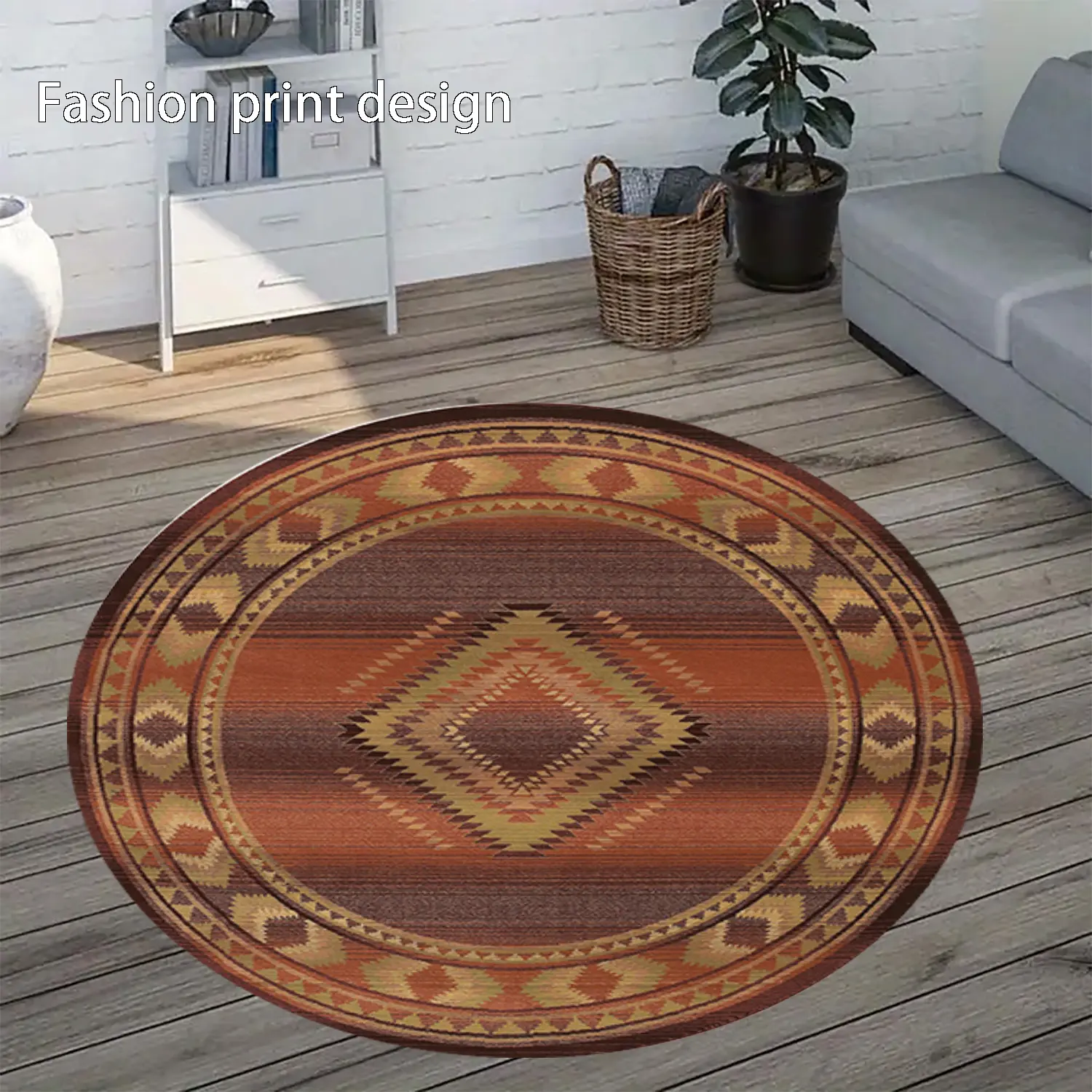 1 color 2D floor plan circular pattern floor mat, suitable for bedroom bedside decoration, living room home decoration, balcony decoration, hotel decoration, entrance, kitchen, bathroom and other places, available in all seasons, Textured Geometric Rug