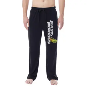 Fast & Furious Mens' Action Movie Film Title Logo Sleep Pajama Pants
