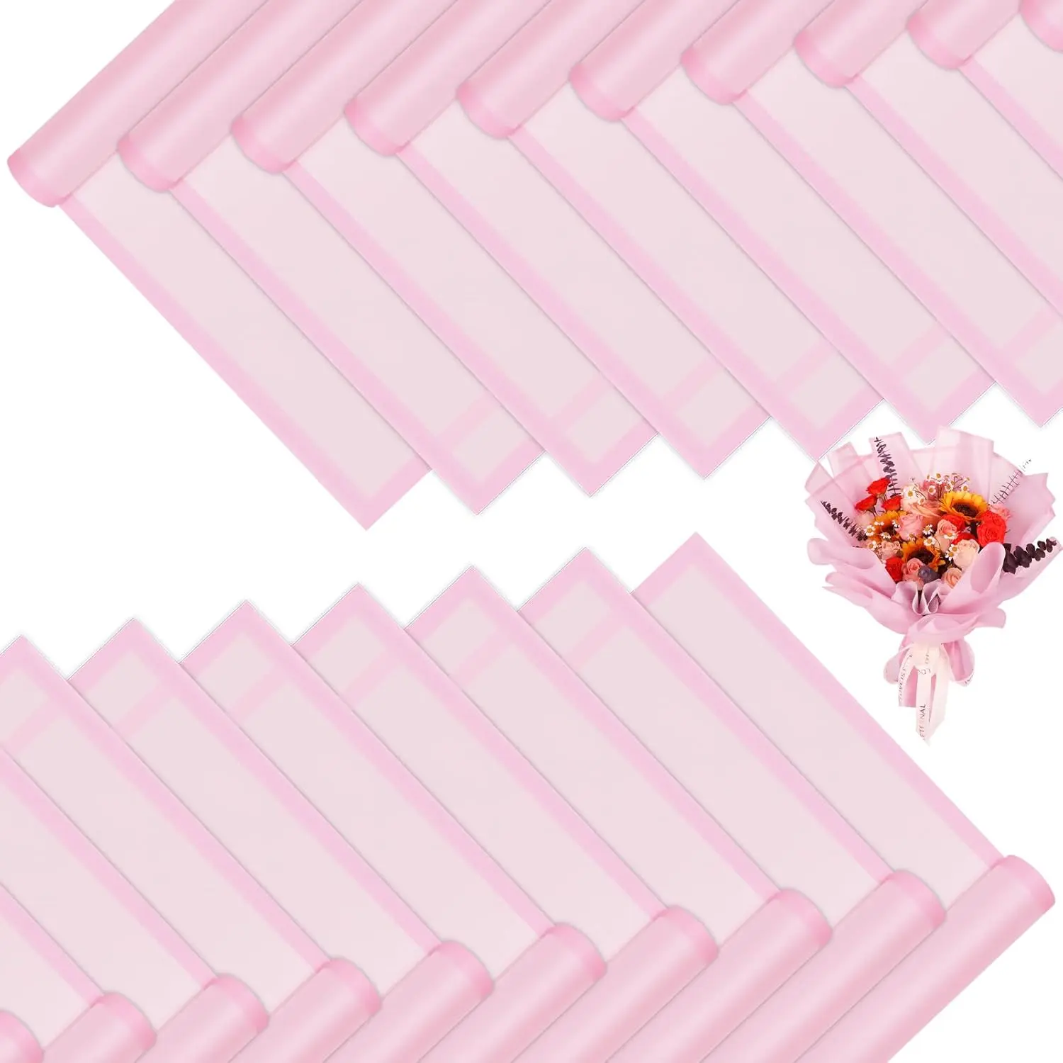 20 Sheets Flower Wrapping Paper, Korean Floral Bouquet Wrapper, Florist Supplies for Office & Gift Packaging