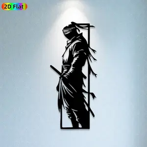 1pc Ninja Metal Wall Art,Ninja Statue Mural, Ideal Gift for New Year, Halloween, Ninja Culture Enthusiasts, Rust-Resistant Metal Wall Decor Wall Sculptures, Perfect for Outdoor Fence & Indoor Wall Ninja Decor Enthusiasts