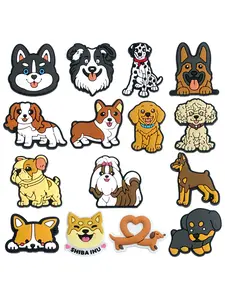 15pcs, soft plastic, animal shape shoe charms, lovable dog shoe accessories, pet dog shoe accessories decoration, suitable for sandal garden shoes, diy accessories party gift