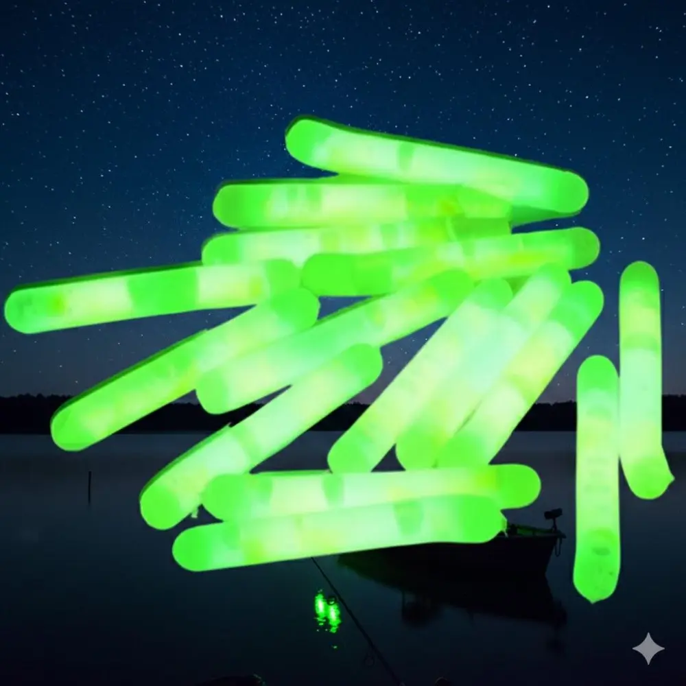 30m Visible Distance Mini Glow Fishing Bobber, 5pcs Portable Night Fishing Gear with Fluorescent Lures, High-Visibility Anti-Tangle Float & Professional Fishing Light Accessories for Night Fishing
