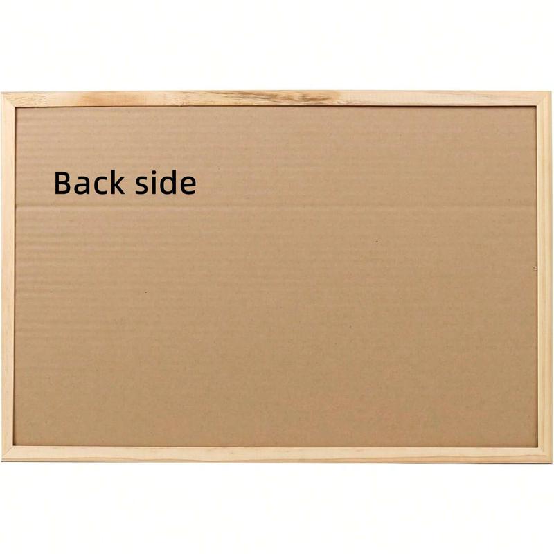 1pc Half Cork Board Half Whiteboard Bulletin Board, Pine Wood Frame, Classic Color, Hanging Multifunctional Design for School Office Home