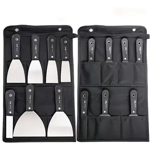 7-Piece Stainless Steel Putty Knife Set with Durable Storage Bag - Perfect for Drywall, Paint Scraping, and Wall Repair Tools
