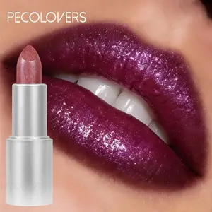 1pc Sparkling Purple Tone Lipstick, Waterproof Long-Lasting Matte Lipstick Lip Gloss, Lipstick 24 Hours Long Lasting, Suitable For All Skin Tones, Valentine's Day Gifts, Music Festival Makeup, Beauty Lovers, Beginner-Friendly