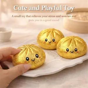 Glitter Dumpling Squishy with Box Squeeze-Type Dumpling Sensory Stress Relief Toy