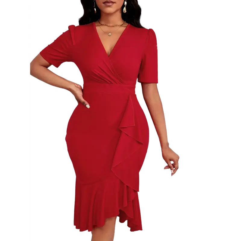 casual short midi dress Blue Floral Summer with Puff Sleeves Blue Floral / Small Style 24SE641TUL-MUL I design new styles Plus-Size Little Black Dresses Color:Shell Pink