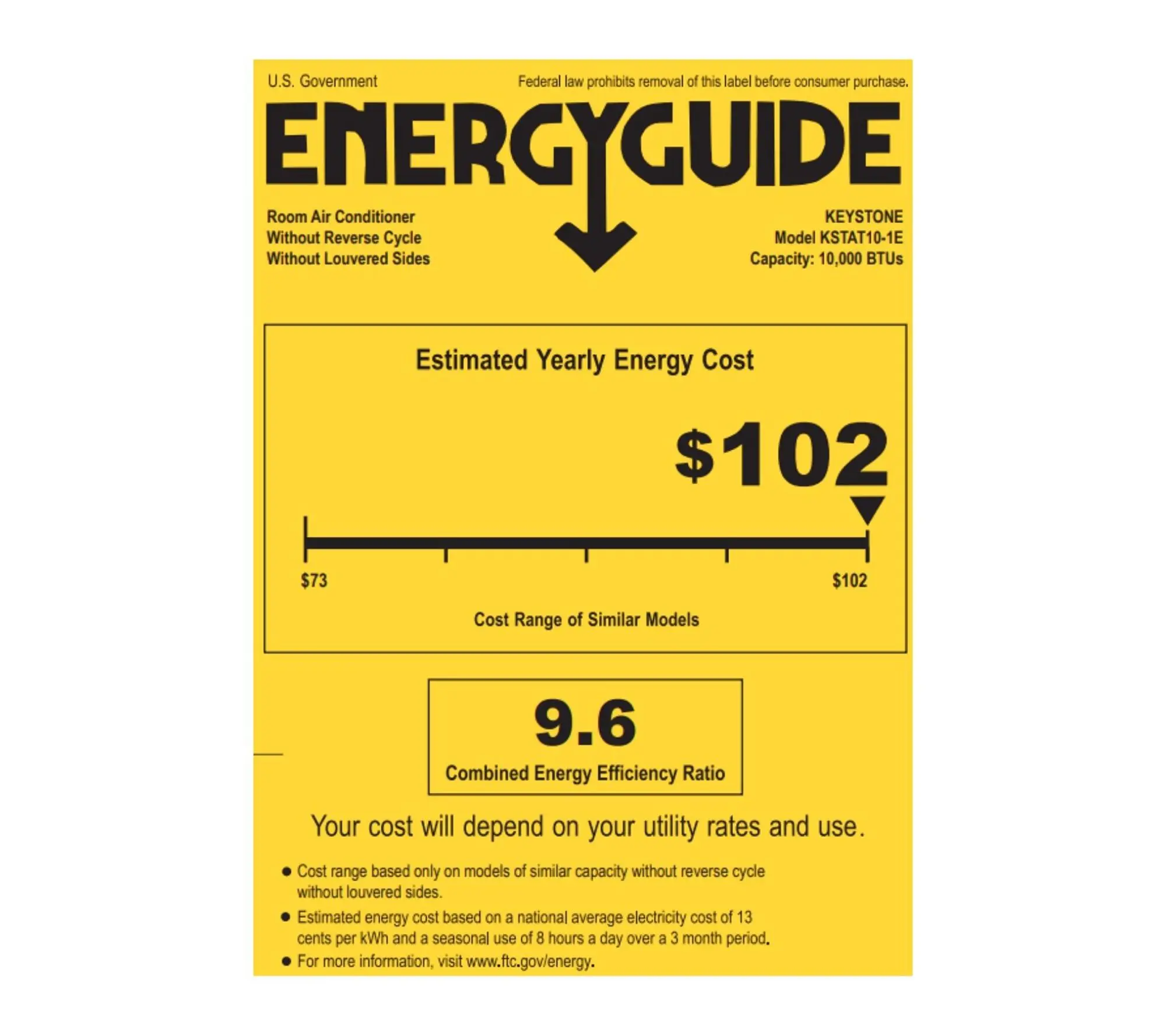 Keystone 10,000 BTU 230V Through-the-Wall Air Conditioner