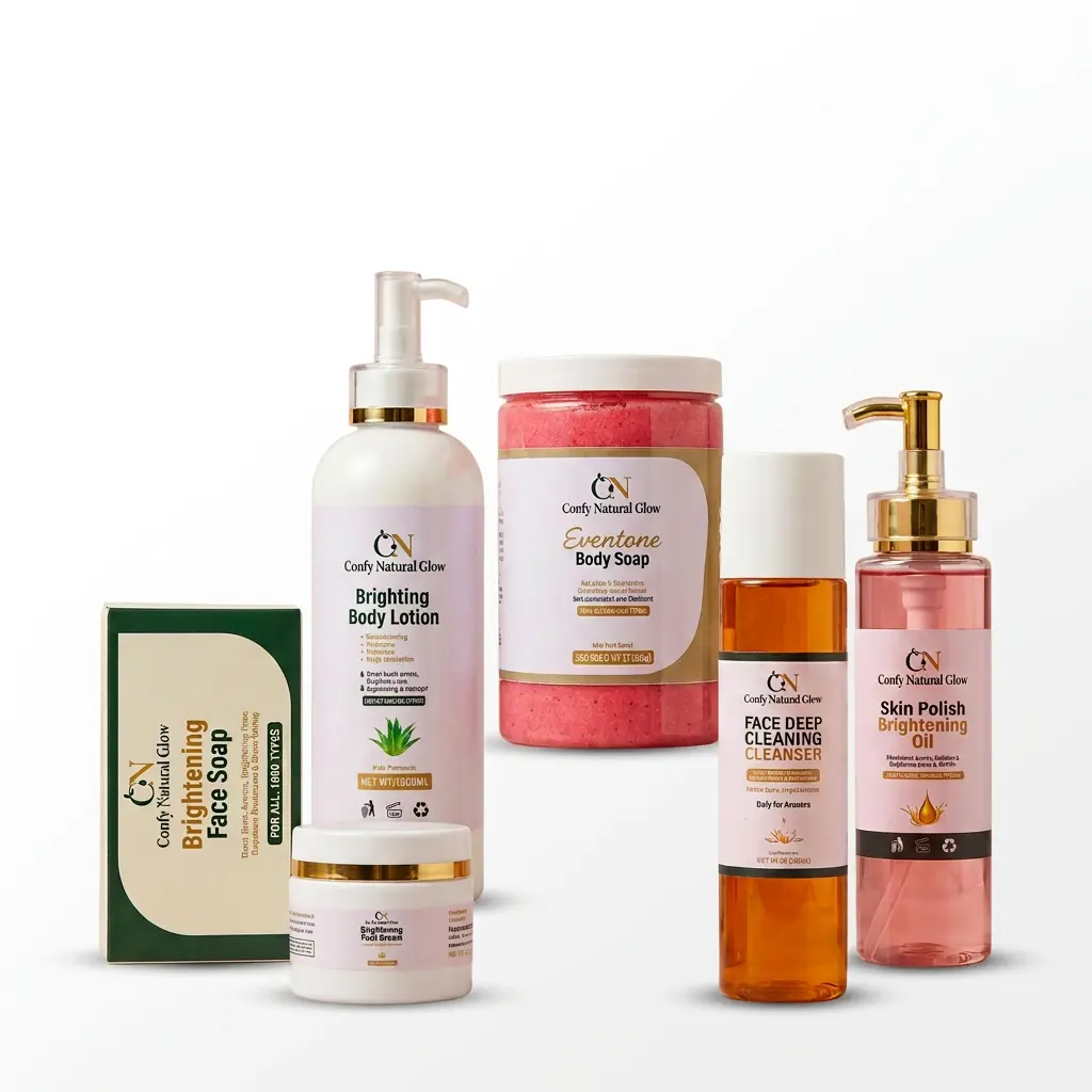 Brightening Set of 6 for Fair Skin, Cleanser Cream Lotion Oil and Soap, Adult