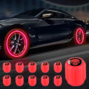 Glow-In-The-Dark Tire Valve Caps for Cars Motorcycles Bicycles, Night-Light Valve Stem Covers, Durable & Easy Installation