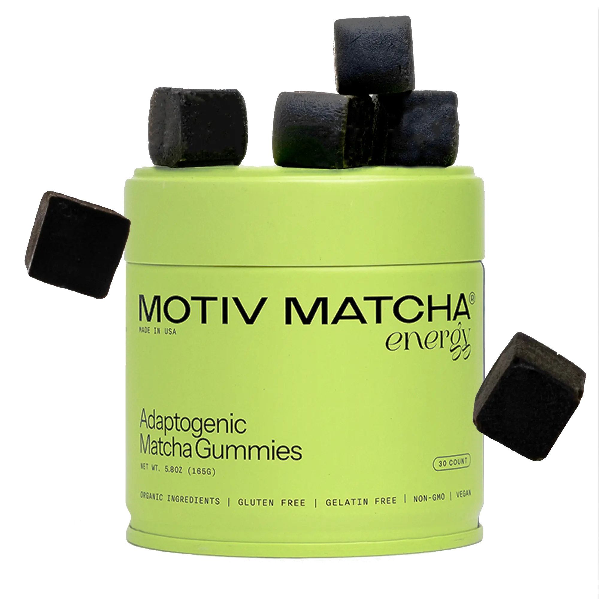 Motiv Matcha Energy Gummies Adaptogens Clean Sustained Focus Balanced Energy Support Dietary Supplement  Fitness Brain Booster Edible