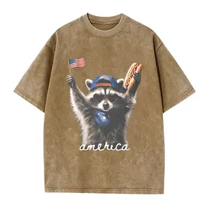 Feral & Free Racoon Shirt, 4th of July Shirt, USA Independence Day Shirt, Funny Raccoon Tee, Patriotic Shirt, July 4th Gift