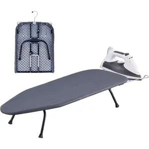 Foldable Table Top Ironing Board with Iron Rest Heat Resistant Cotton Cover Portable Small Iron Board for Small Space Travel