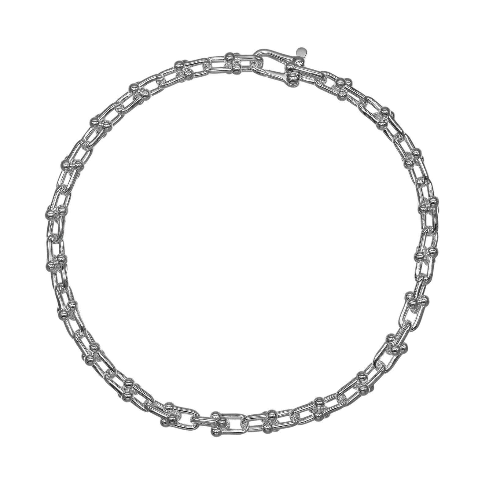 Pre-owned Tiffany & Co. Sterling Silver 925 (Ag925) Small Leather Goods HardWear Micro Link Silver Bracelet