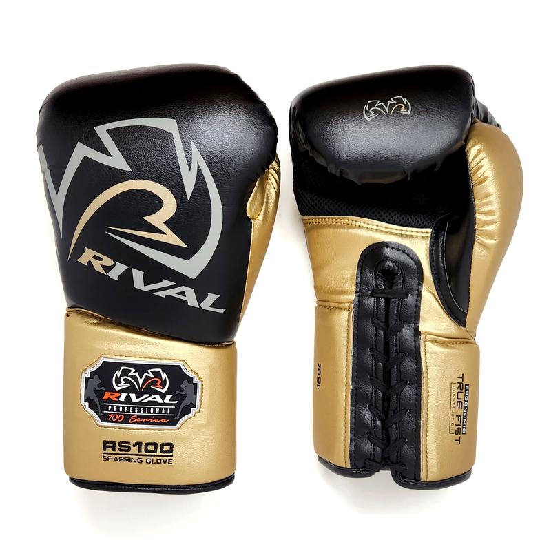 RIVAL Boxing RS100 Pro Lace-Up Sparring Gloves, Ergonomic True Fist Construction