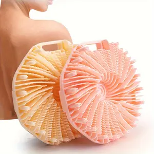 Portable Massage Brush Shower Brush,Silicone Bath Brush - Ultra-Effective Exfoliator & Pore-Purifying Cleanser - Delivers Soothing Massage for Radiant, Hygienic Skin - Perfect Shower Companion, 1pc