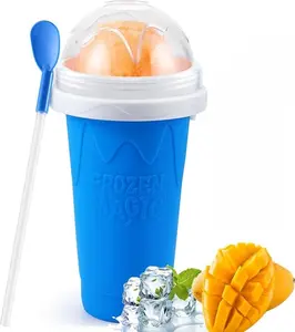 Slushy Maker Cup, Slushie Maker Cup Magic Quick Frozen Smoothies Cooling Cup Double Layer Cup, Homemade Milkshake Ice Cream Maker for Kids and Family