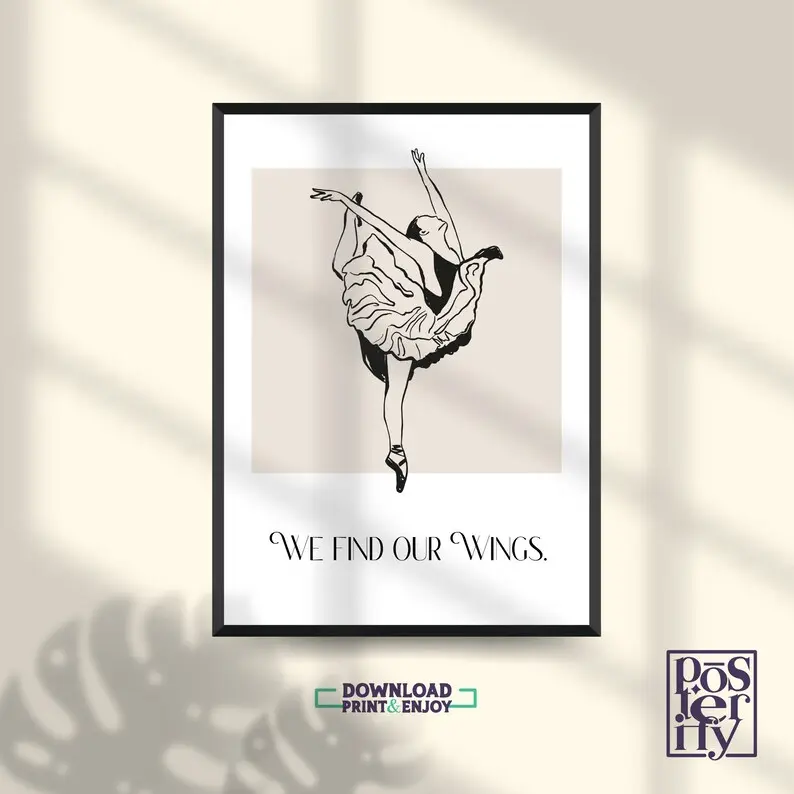 Modern Dance Art Poster. Inspirational Ballet Dancer Wall Decor, Line Art Dancing Posters, Gift for Dance Teacher. Dancing Decor Retro Art, Dancing Poster, Poster No Frame Ornaments Decoration