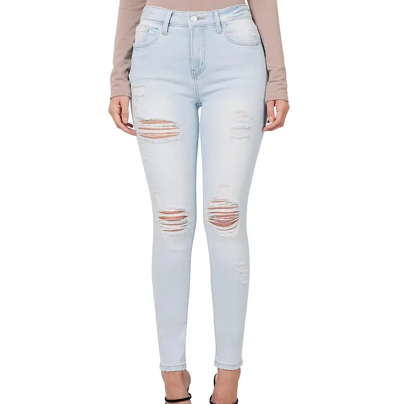 Shorty - Distressed Skinny Jeans - Very Light