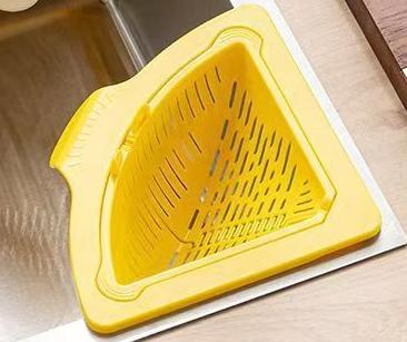 1pc Magnetic Suction Corner Sink Strainer – Anti Clogging Kitchen Strainer Basket for Food Waste, Fruits & Veggies, Compact Suction Cup Sink Corner Rack