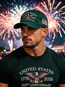 American 250th Anniversary Eagle Cap, New Print Retro Patriotic Baseball Hat, Vintage Style Duckbill Hat, Perfect for Celebrations