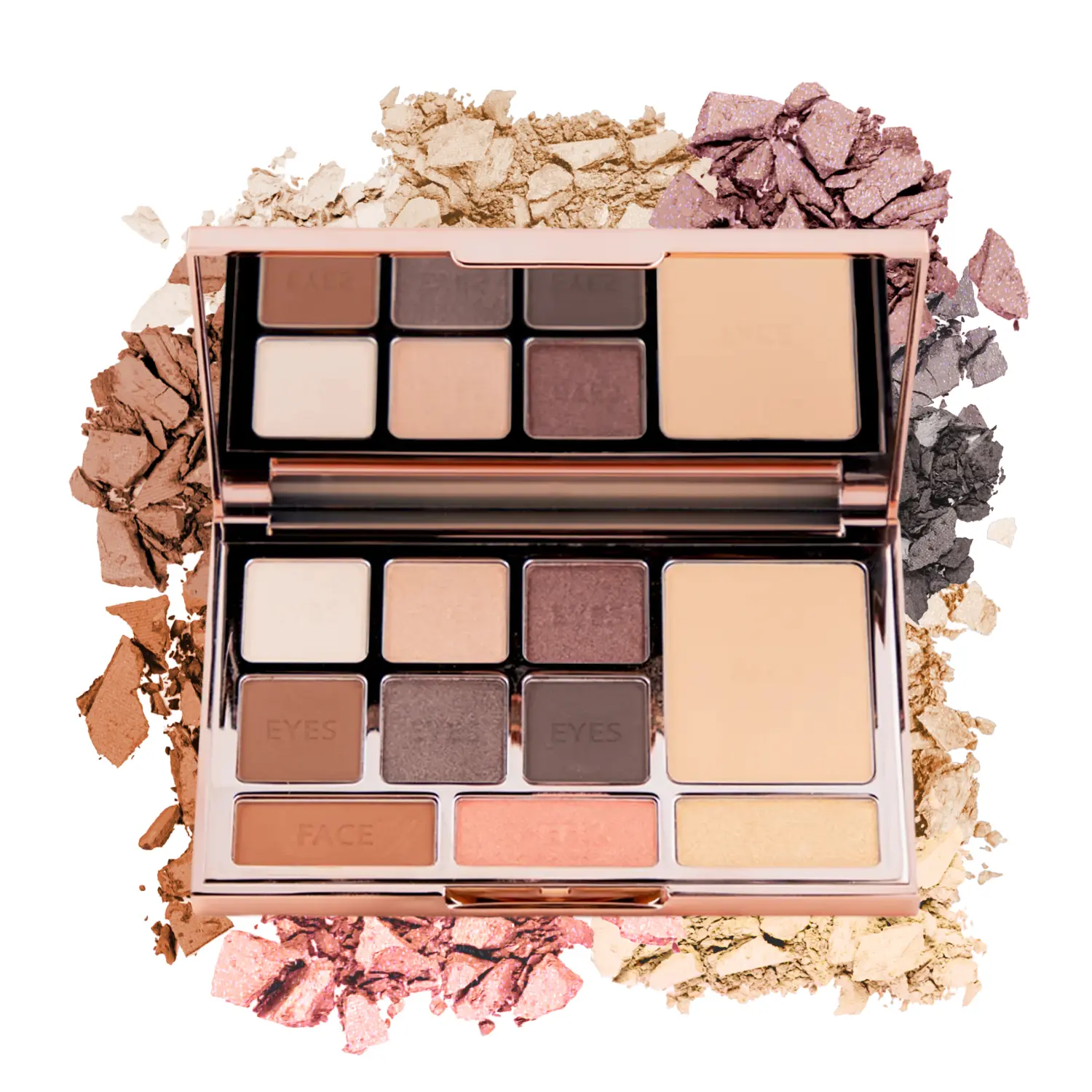 LUMINESS Face Time Essentials Palette - 10-in-1 Cosmetic Set with Bronzer, Blush, Highlighter, Eyeshadow, Face Powder, Smooth, Blendable Matte Pigmented Formula for Radiant Lid & All-in-1 Look, Travel Compact