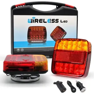 Magnetic Wireless Tail Lights Kit for Trailer, Led Trailer Rear Lights for Truck, Flatbed, Camion, Semi, Rv, 12v Tow Taillights with Turn Signals, Brake Signals, IP76 Waterproof