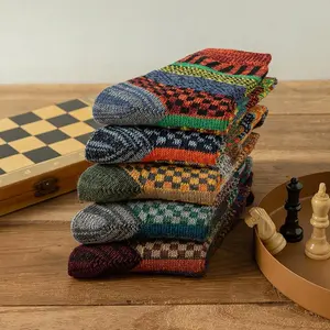 5 Pairs Women's Wool Socks  Thick Thermal Nordic Folk-Style Socks for Autumn & Winter  Cozy, Warm & Comfortable  Perfect Christmas Gift for Cold Weather & Holiday Relaxation