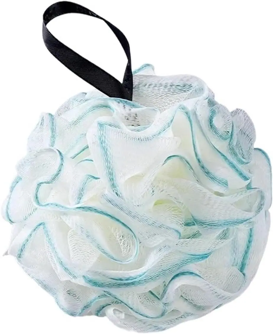 1 Pack Bath Ball with Hanging Ring, Soft Mesh Bath Sponge for Body Cleaning, Lightweight Shower Accessories for Daily Showering