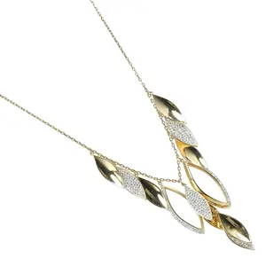 Pre-owned Swarovski Stainless Small Leather Goods Grape Leaf Necklace