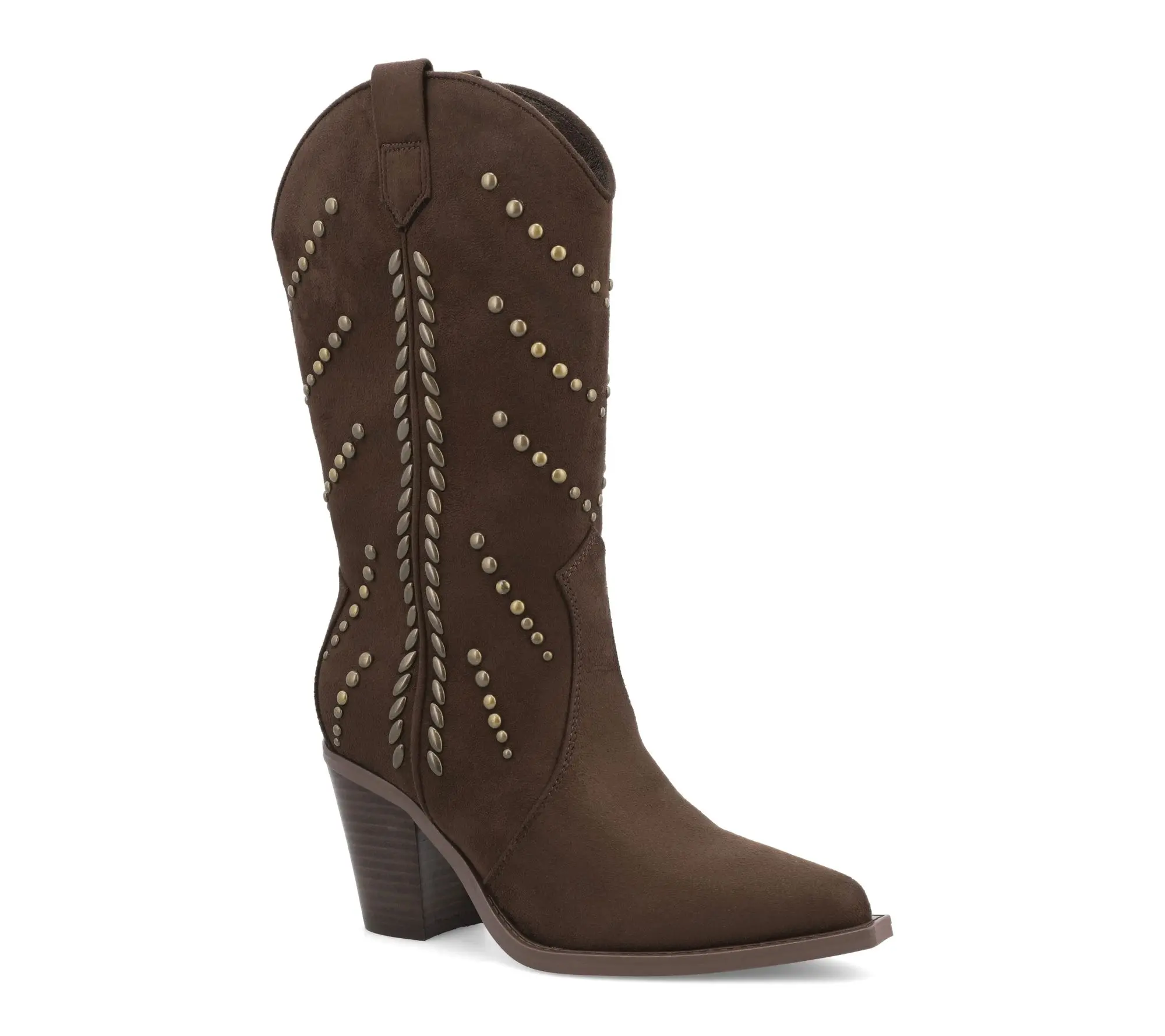 MIA Pointed Toe Studded Western Boots - Morgann MIA Pointed Toe Studded Western Boots - Morgann