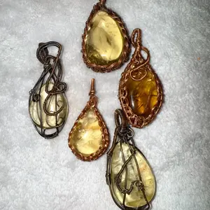 Citrine Wire Pendants