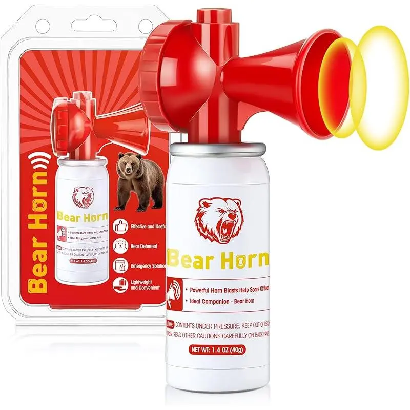 Bear Horn to Scare Bears 1.4oz, Very Loud 120dB Bear Air Horns for Safety for Hiking, Heard Up to 1/2 Mile Away, Bear Spray Self Defense, Blow Horn to Scare Wild Animals, Bear Alarm