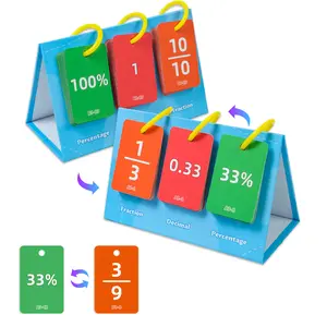 69PCS Decimal Fraction Percentage Conversion Cards Table Model Education Card Thinking Cognition Training Kids Educational Toys Visual Learning Tools Learning Materials, Math Learning Tools